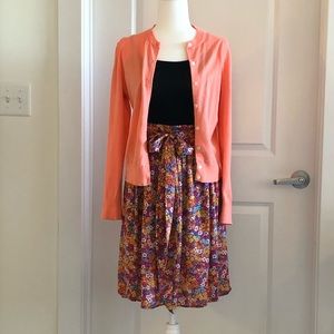 RED Valentino Floral Silk Skirt with Tie - Size 6